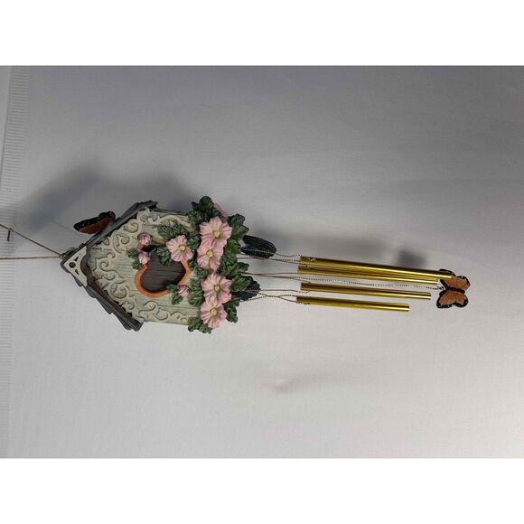 NWT‎ Collections Etc Blue Bird Cottage House Wind Chime Butterfly Heart - Picture 2 of 4